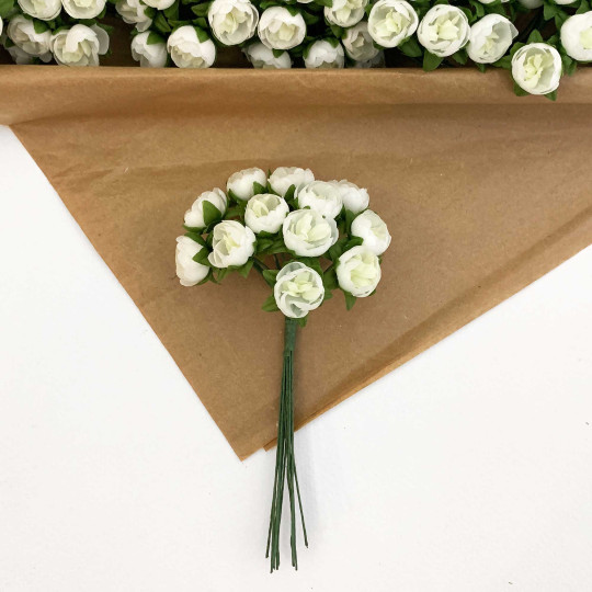 12 Off White Apricot Blossoms ~ 1/2"